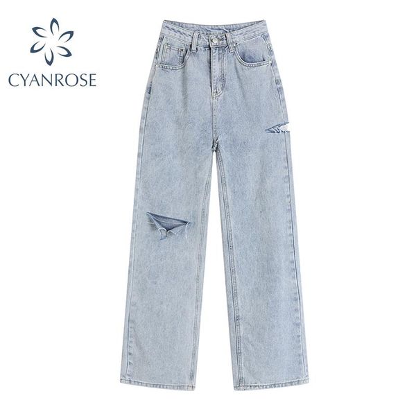 women's jeans high waist baggy side ripped hole design straight long pant 2021 summer harajuku casual denim trousers streetwear, Blue
women's jeans high waist baggy side ripped hole design straight long pant 2021 summer harajuku casual denim trousers streetwear, Blue