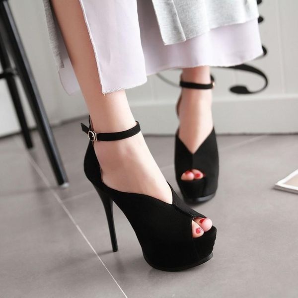 sandals wind ultra-high thin heel fish mouth large fashion one button roman shoes women's summer women, Black
sandals wind ultra-high thin heel fish mouth large fashion one button roman shoes women's summer women, Black