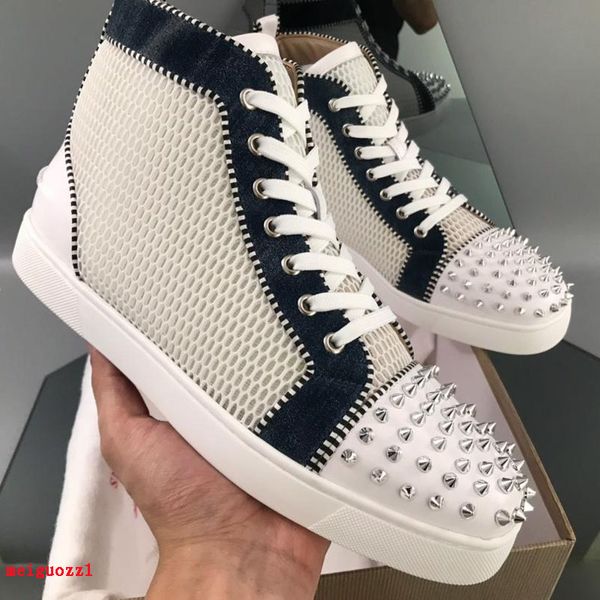 brand spikes high red bottom sneakers men casual shoes designer genuine leather women party dress wedding flat male rivets shoe, Black
brand spikes high red bottom sneakers men casual shoes designer genuine leather women party dress wedding flat male rivets shoe, Black