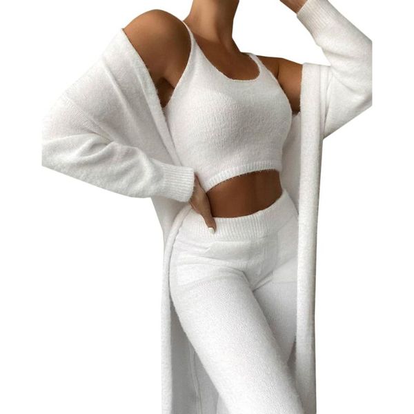 women's two piece pants women robe pijamas sets tank + pant cardigan female homewear clothes 3 pieces set solid fleece, White
women's two piece pants women robe pijamas sets tank + pant cardigan female homewear clothes 3 pieces set solid fleece, White