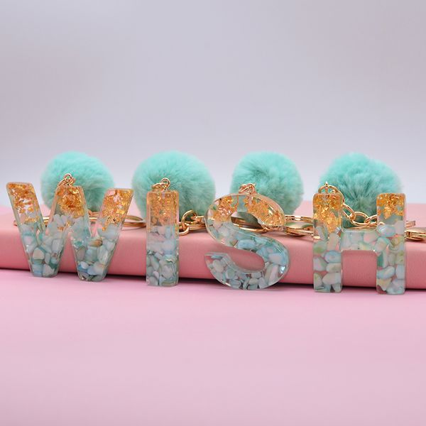 vintage resin letter a-z keychain gold green gradient color for women car bag key ring pendant gift fluffy pink pompom key chain, Silver
vintage resin letter a-z keychain gold green gradient color for women car bag key ring pendant gift fluffy pink pompom key chain, Silver