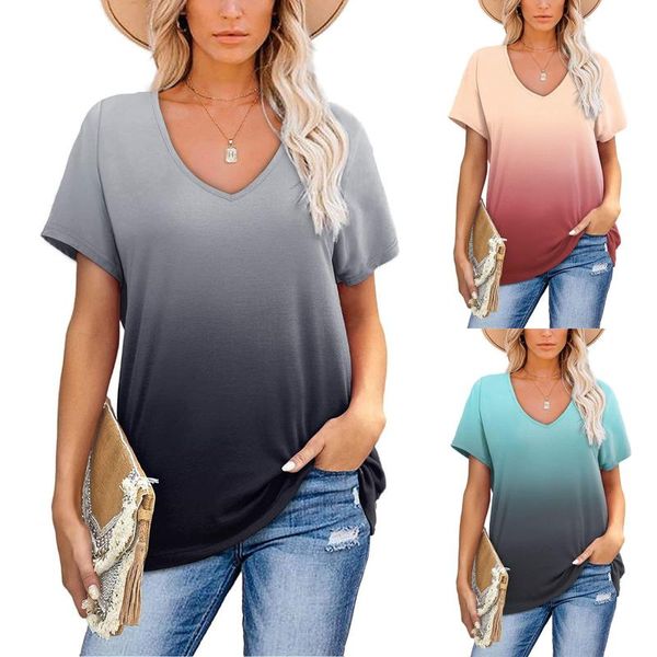 women's t-shirt womens fashion plus size oversized harajuku tshirt gradient color v-neck short sleeve n50, White
women's t-shirt womens fashion plus size oversized harajuku tshirt gradient color v-neck short sleeve n50, White