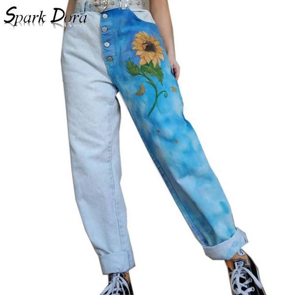 women's jeans spring fashion leisure comfort high waist printing elastic cowboy color matching plus size, Blue
women's jeans spring fashion leisure comfort high waist printing elastic cowboy color matching plus size, Blue