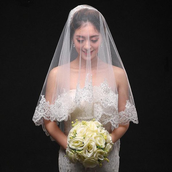 bridal veils ivory applique sequined edge one layer short wedding veil accessories handmade, Black
bridal veils ivory applique sequined edge one layer short wedding veil accessories handmade, Black