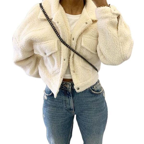 women's wool & blends winter warm soft white velvet short jacket ladies casual long sleeve turn-down collar fleece coat with pockets bl, Black
women's wool & blends winter warm soft white velvet short jacket ladies casual long sleeve turn-down collar fleece coat with pockets bl, Black