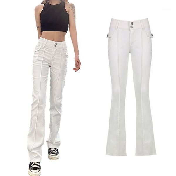 women's pants & capris women simple style flared trousers, white low waist double buckles with pockets, Black;white
women's pants & capris women simple style flared trousers, white low waist double buckles with pockets, Black;white