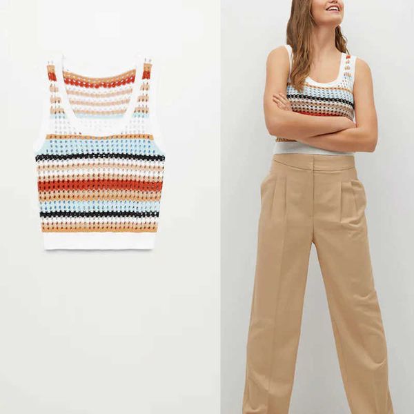 za striped openwork cropped vest sweater women sleeveless o neck vintage pullover female fashion loose spring sweaters 210602, White
za striped openwork cropped vest sweater women sleeveless o neck vintage pullover female fashion loose spring sweaters 210602, White