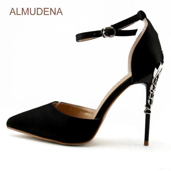 dress shoes almudena silver metal branch heel pumps black satin cloth pointed toe shallow cut stiletto strap
dress shoes almudena silver metal branch heel pumps black satin cloth pointed toe shallow cut stiletto strap