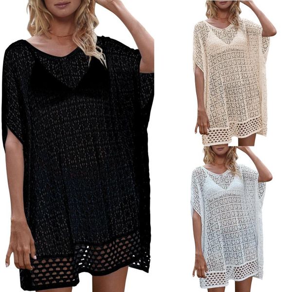 women's swimwear female beachwear solid color o-neck batwing sleeve see-through blouse bikini cover ups for summer, black/white/apricot, White;black
women's swimwear female beachwear solid color o-neck batwing sleeve see-through blouse bikini cover ups for summer, black/white/apricot, White;black