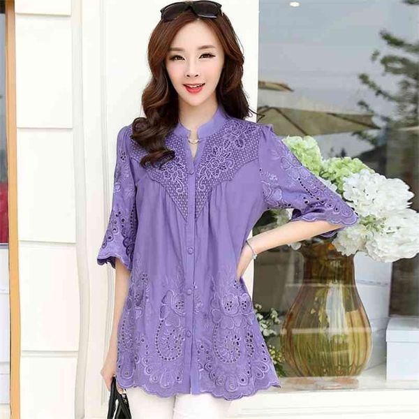 summer folk style women v-neck loose long shirts 100% cotton vintage embroidery blouse casual femme blusas m95 210512, White
summer folk style women v-neck loose long shirts 100% cotton vintage embroidery blouse casual femme blusas m95 210512, White