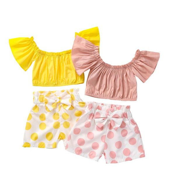 clothing sets girls casual two-piece clothes set, solid color boat neck short sleeve and printed pattern shorts, yellow/ pink 2-6t, White
clothing sets girls casual two-piece clothes set, solid color boat neck short sleeve and printed pattern shorts, yellow/ pink 2-6t, White