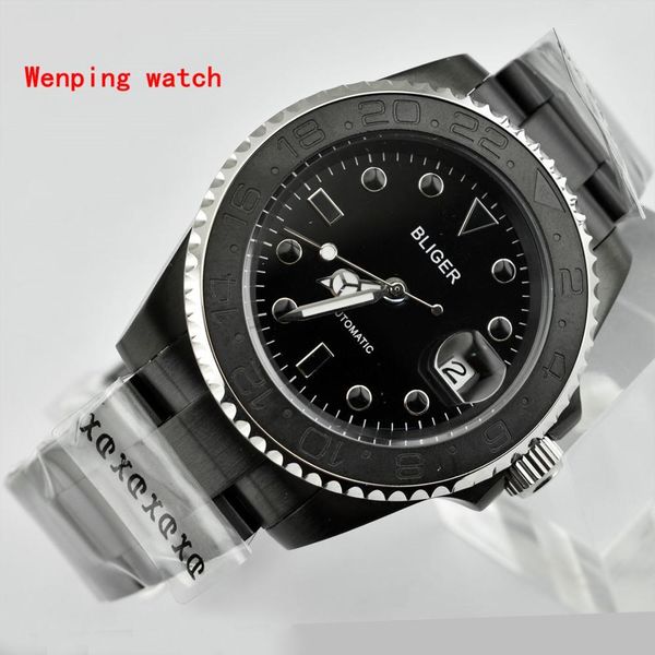 luxury tags bliger 40mm black index plate pvd steel case sapphire glass fashion simple while mechanical automatic watch, Slivery;brown
luxury tags bliger 40mm black index plate pvd steel case sapphire glass fashion simple while mechanical automatic watch, Slivery;brown