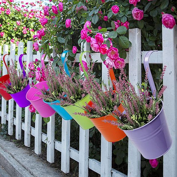 vases hanging flower pot metal iron bucket planter with detachable hook multifunctional holder for garden courtyard balcony hr
vases hanging flower pot metal iron bucket planter with detachable hook multifunctional holder for garden courtyard balcony hr