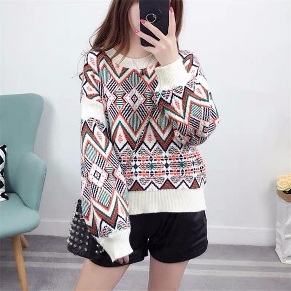 women's sweaters loose plus size knitted sweater round neck long sleeve bottoming 2021 short geometric autumn winter female, White;black
women's sweaters loose plus size knitted sweater round neck long sleeve bottoming 2021 short geometric autumn winter female, White;black