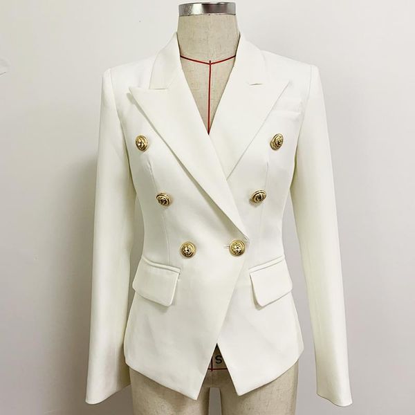 women's suits & blazers women white suit blazer 2021 slim elegant jacket fitting metal lion buttons double breasted femme, White;black
women's suits & blazers women white suit blazer 2021 slim elegant jacket fitting metal lion buttons double breasted femme, White;black