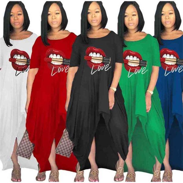 s-4xl big red mouth print women maternity long dress irregular elegent split summer dresses party beach club overall oversize loose one piec, White
s-4xl big red mouth print women maternity long dress irregular elegent split summer dresses party beach club overall oversize loose one piec, White
