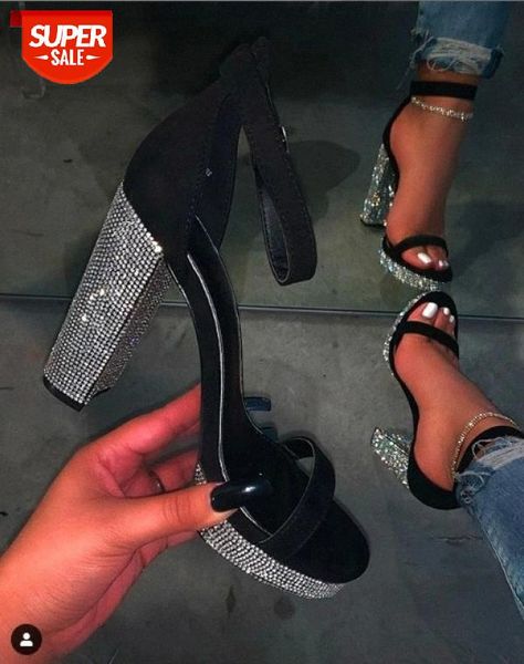 Women Crystal Heels Sandals Ankle-Wrap Ladies Jelly Shoes New Year Party Evening Sexy Buckle Strap Female #y98G, Black
Women Crystal Heels Sandals Ankle-Wrap Ladies Jelly Shoes New Year Party Evening Sexy Buckle Strap Female #y98G, Black