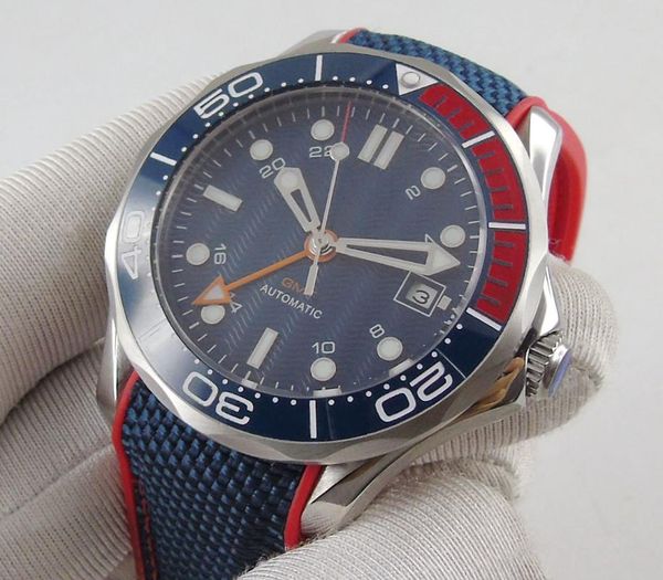 wristwatches 41mm blue sterile dial ceramic self winding men's watch automatic gmt movement sapphire glass red rubber strap date window, Slivery;brown
wristwatches 41mm blue sterile dial ceramic self winding men's watch automatic gmt movement sapphire glass red rubber strap date window, Slivery;brown