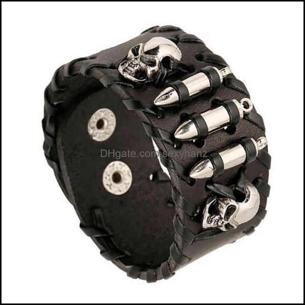 charm bracelets jewelry bracelet mens trendy skl leather punk wide drop delivery 2021 13vqk, Golden;silver
charm bracelets jewelry bracelet mens trendy skl leather punk wide drop delivery 2021 13vqk, Golden;silver