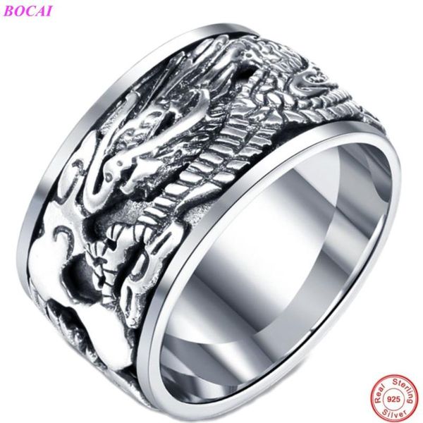 cluster rings real s925 sterling silver jewelry handmade retro thai personality men's rotating dragon domineering, Golden;silver
cluster rings real s925 sterling silver jewelry handmade retro thai personality men's rotating dragon domineering, Golden;silver