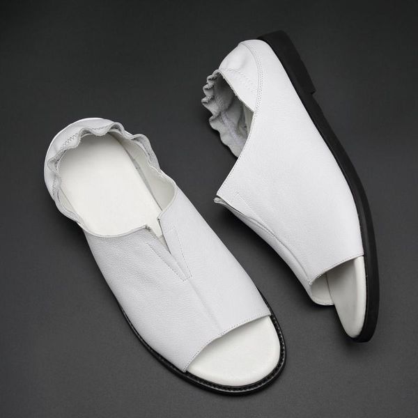 sandals soft genuine leather white men shoes business man causual summer ankle-wrap, Black
sandals soft genuine leather white men shoes business man causual summer ankle-wrap, Black