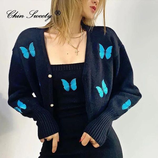 women's sweaters female sweater knitted with butterflies, short, loose cardigan long sleeve, urban fashion w5p4, White;black
women's sweaters female sweater knitted with butterflies, short, loose cardigan long sleeve, urban fashion w5p4, White;black