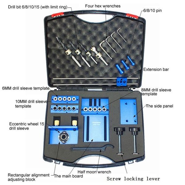 machining woodworking punching tool set log dowel hole combination drill triple positioner
machining woodworking punching tool set log dowel hole combination drill triple positioner