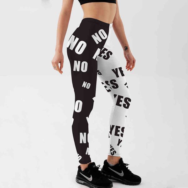 legging qickitout leggings women white sweatpants letter yes no simple styles fashion lady skinny printed stretch, Black 
legging qickitout leggings women white sweatpants letter yes no simple styles fashion lady skinny printed stretch, Black