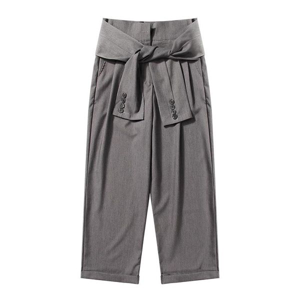 women's pants & capris wide-legged trousers, waist button design, nine-point feminine casual pants., Black;white
women's pants & capris wide-legged trousers, waist button design, nine-point feminine casual pants., Black;white