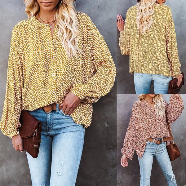 loose casual shirt with long sleeves and v-neck in floral pattern women blouses women's & shirts, White
loose casual shirt with long sleeves and v-neck in floral pattern women blouses women's & shirts, White