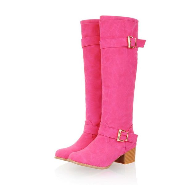 women long boots 2021 winter knee high western female shoes fur warm fashion med heels round toe buckle non slip ladies boot, Black
women long boots 2021 winter knee high western female shoes fur warm fashion med heels round toe buckle non slip ladies boot, Black