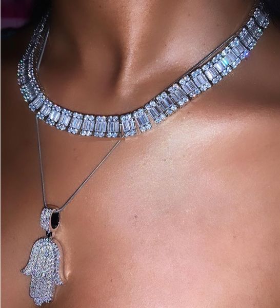 iced out hip hop choker necklace with baguette cz tennis chain cluster necklace with 5a cz paved heavy luxury wedding necklace x0509, Black
iced out hip hop choker necklace with baguette cz tennis chain cluster necklace with 5a cz paved heavy luxury wedding necklace x0509, Black