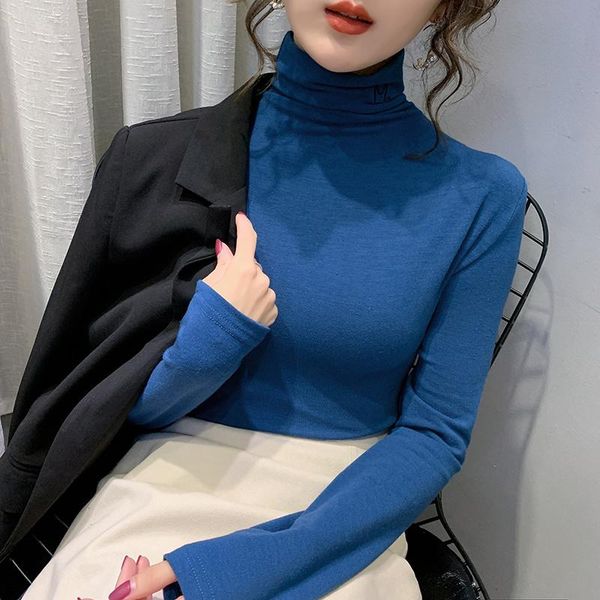 women's sweaters dui ling turtleneck base shirt female underwear 2021 autumn and winter western style internet celebrity european goods, White;black
women's sweaters dui ling turtleneck base shirt female underwear 2021 autumn and winter western style internet celebrity european goods, White;black