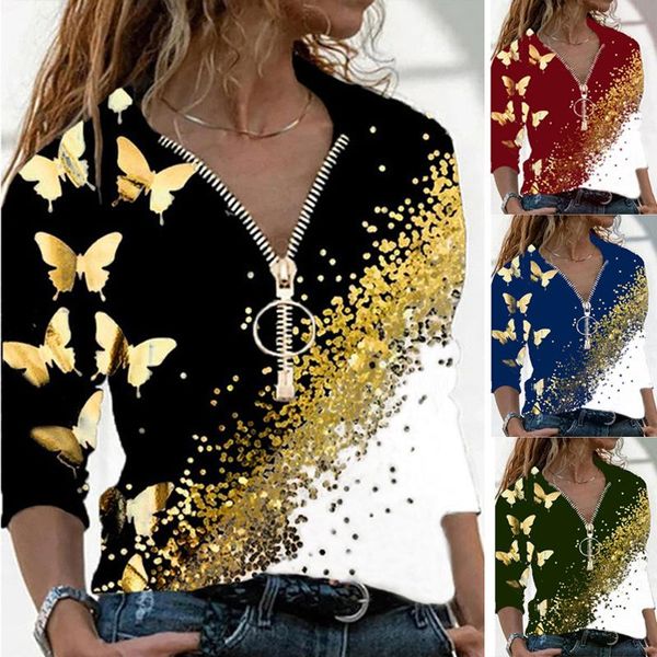 women's blouses & shirts vintage butterfly printing women blouse shirt autumn zipper v-neck long-sleeved elegant lady casual oversize p, White
women's blouses & shirts vintage butterfly printing women blouse shirt autumn zipper v-neck long-sleeved elegant lady casual oversize p, White