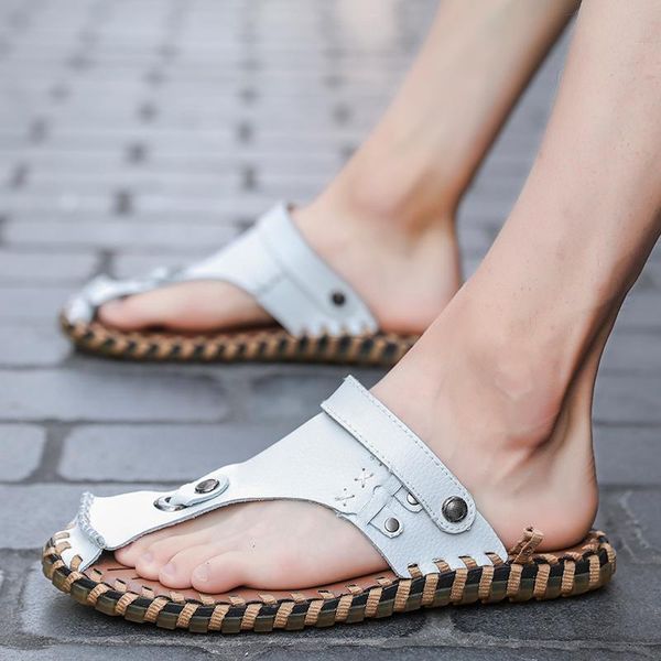 slippers 2021 men's flip flops handmade leather mens summer outdoor fashion beach sandals shoes for men white, Black
slippers 2021 men's flip flops handmade leather mens summer outdoor fashion beach sandals shoes for men white, Black