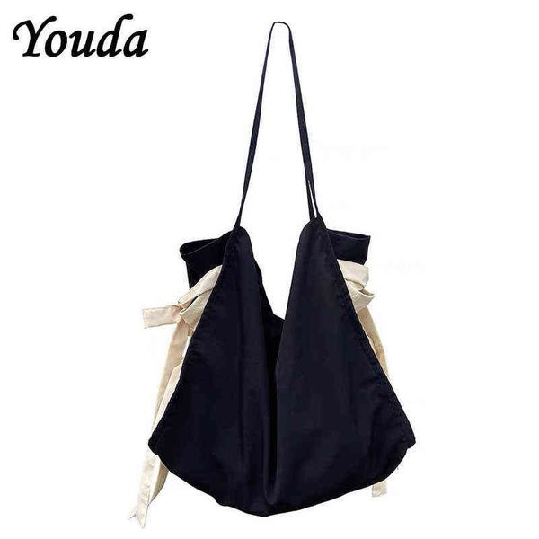 shopping bags youda women canvas tote bag eco pack polyester large capacity bow shoulder female foldable beach shopper packs 220307
shopping bags youda women canvas tote bag eco pack polyester large capacity bow shoulder female foldable beach shopper packs 220307