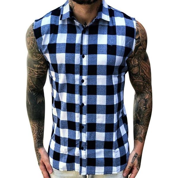 2021men's plaid print shirt summer sleeveless casual button slim lapel soft and comfortable men's shirts, White;black
2021men's plaid print shirt summer sleeveless casual button slim lapel soft and comfortable men's shirts, White;black