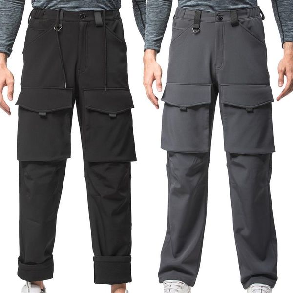 men's pants men casual cargo trousers multi pockets loose straight jogging plus velvet padded outdoor broek, Black
men's pants men casual cargo trousers multi pockets loose straight jogging plus velvet padded outdoor broek, Black