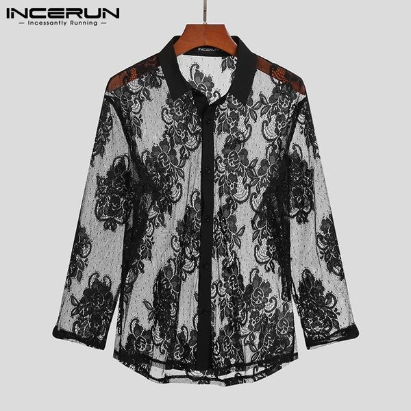 men's casual shirts fashion men shirt mesh lace lapel see through long sleeve 2021 streetwear camisas party nightclub s-5xl incerun, White;black
men's casual shirts fashion men shirt mesh lace lapel see through long sleeve 2021 streetwear camisas party nightclub s-5xl incerun, White;black