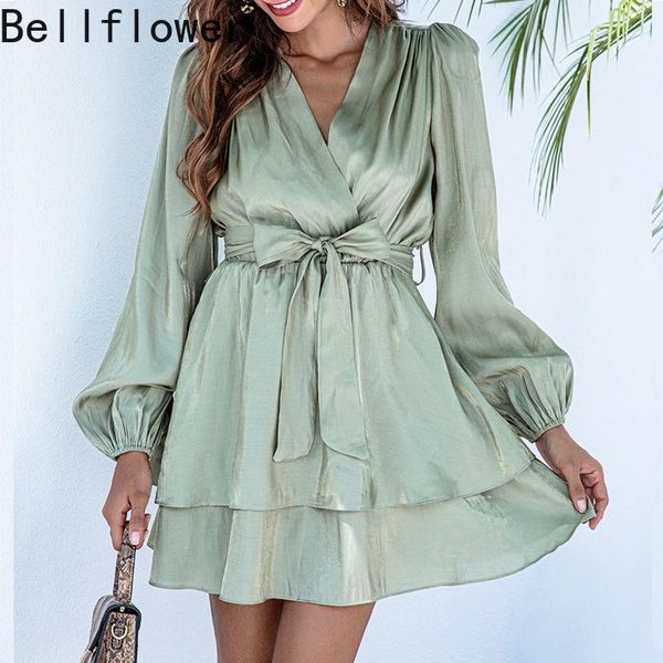 casual dresses solid color overalls party female clothing v neck lantern sleeve a-line bandage high waist elegant, Black;gray
casual dresses solid color overalls party female clothing v neck lantern sleeve a-line bandage high waist elegant, Black;gray