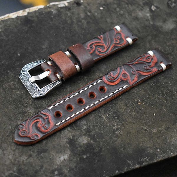 watch band 20mm 22mm vintage leather carved embossed watch straps for panerai watchband with carved buckle engraved clasp h0915, Silver
watch band 20mm 22mm vintage leather carved embossed watch straps for panerai watchband with carved buckle engraved clasp h0915, Silver