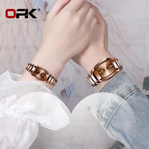 wristwatches opk couples quartz watch 2021 collection luxury simple design square stainless steel waterproof sport, Slivery;brown
wristwatches opk couples quartz watch 2021 collection luxury simple design square stainless steel waterproof sport, Slivery;brown
