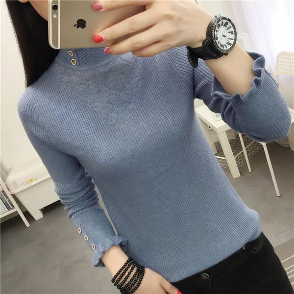 women's sweaters 17581 lace stitching collar pullover bottoming shirt, White;black
women's sweaters 17581 lace stitching collar pullover bottoming shirt, White;black