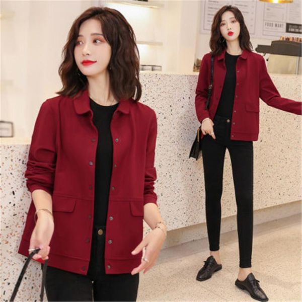 spring and autumn women's coat versatile simple fashionable pure color slim-fit short single-breasted 3xl jacket jackets, Black;brown
spring and autumn women's coat versatile simple fashionable pure color slim-fit short single-breasted 3xl jacket jackets, Black;brown