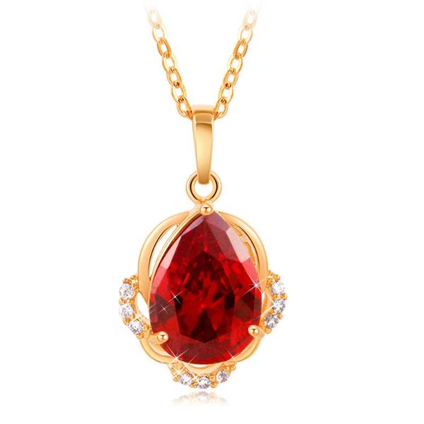 fashion chic big zircon necklace pendant necklaces valentine's day mother's birthday gift for girls (red), Silver
fashion chic big zircon necklace pendant necklaces valentine's day mother's birthday gift for girls (red), Silver