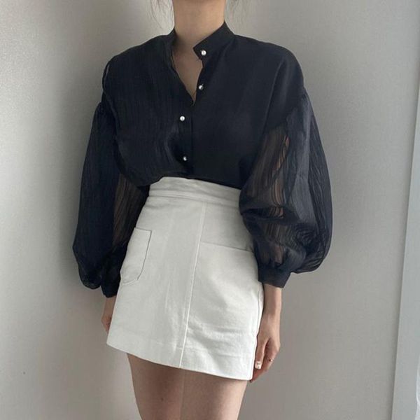 autumn niche perspective sense mesh sleeve stitching puff shirt loose fashion blouse women women's blouses & shirts, White
autumn niche perspective sense mesh sleeve stitching puff shirt loose fashion blouse women women's blouses & shirts, White