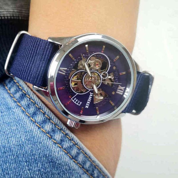 hombre jameker relojes blue canvas 2021 design skelet open work men business mechnaical automatic pole wars brand luxury, Slivery;brown
hombre jameker relojes blue canvas 2021 design skelet open work men business mechnaical automatic pole wars brand luxury, Slivery;brown