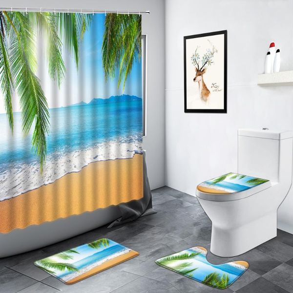 shower curtains blue ocean landscape curtain beach palm leaves sea waves natural scenery decor bathroom rug non-slip toilet bath mats set
shower curtains blue ocean landscape curtain beach palm leaves sea waves natural scenery decor bathroom rug non-slip toilet bath mats set