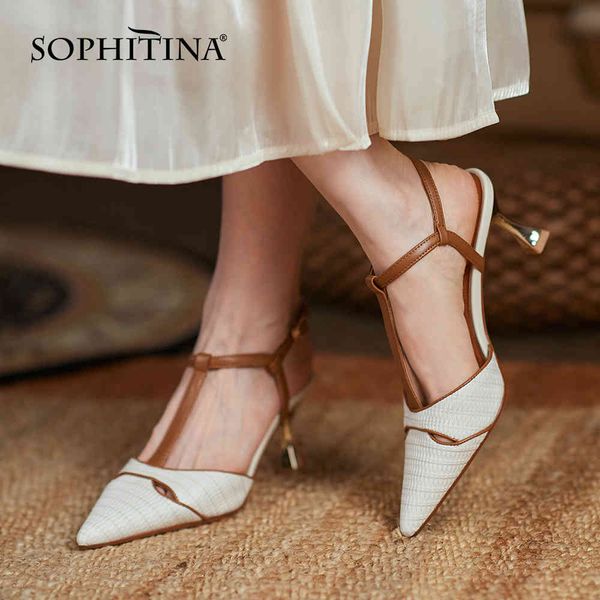 sophitina color-blocking women's sandals classic t-shaped narrow band stiletto shoes pointed cover toe hollow female shoes ao787 210513, Black
sophitina color-blocking women's sandals classic t-shaped narrow band stiletto shoes pointed cover toe hollow female shoes ao787 210513, Black