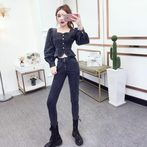 women's two piece pants women 2021 spring summer denim 2 set jeans suit female long sleeve jacket and ladies outfits matching sets b193, White
women's two piece pants women 2021 spring summer denim 2 set jeans suit female long sleeve jacket and ladies outfits matching sets b193, White